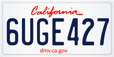 CA license plate 6UGE427