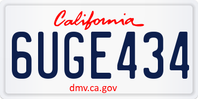 CA license plate 6UGE434