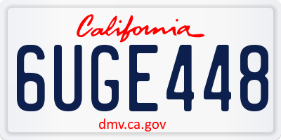CA license plate 6UGE448