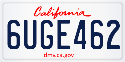 CA license plate 6UGE462