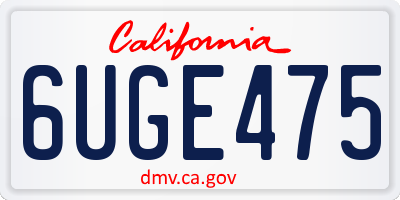CA license plate 6UGE475