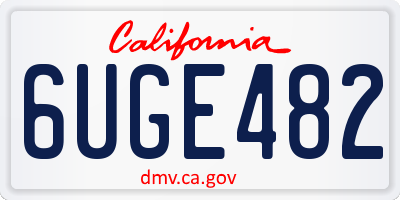 CA license plate 6UGE482
