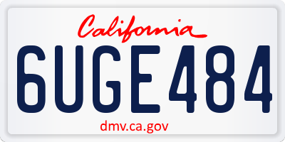 CA license plate 6UGE484