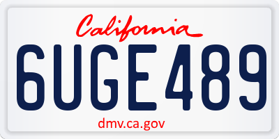CA license plate 6UGE489
