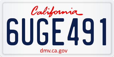 CA license plate 6UGE491