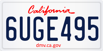 CA license plate 6UGE495