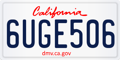 CA license plate 6UGE506