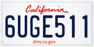CA license plate 6UGE511