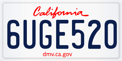 CA license plate 6UGE520