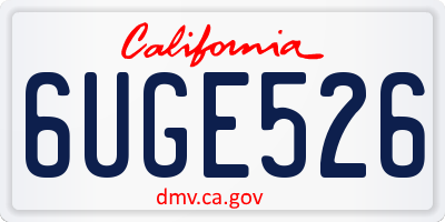 CA license plate 6UGE526