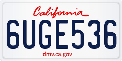 CA license plate 6UGE536