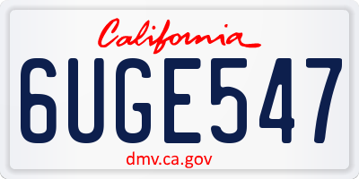 CA license plate 6UGE547
