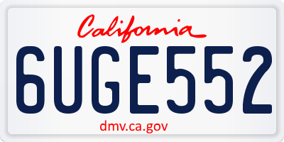 CA license plate 6UGE552