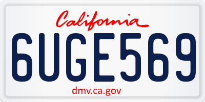 CA license plate 6UGE569