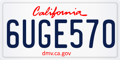CA license plate 6UGE570