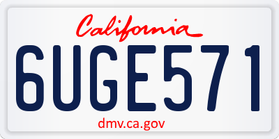 CA license plate 6UGE571