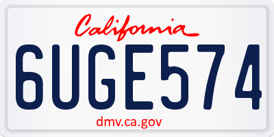 CA license plate 6UGE574