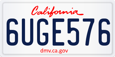 CA license plate 6UGE576