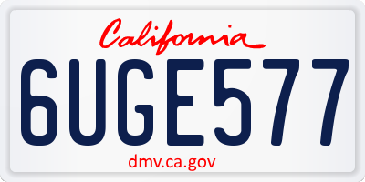 CA license plate 6UGE577