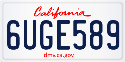 CA license plate 6UGE589