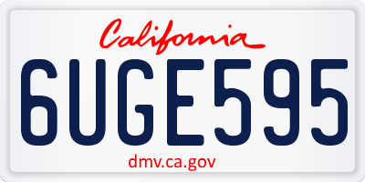 CA license plate 6UGE595