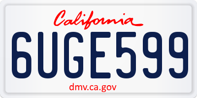 CA license plate 6UGE599