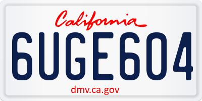 CA license plate 6UGE604