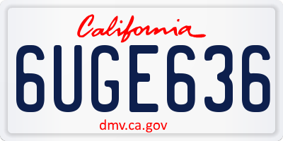 CA license plate 6UGE636
