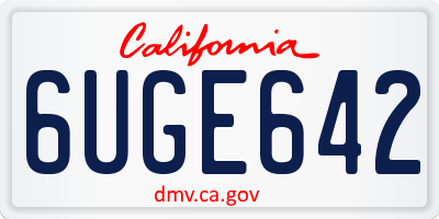 CA license plate 6UGE642
