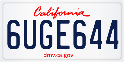 CA license plate 6UGE644