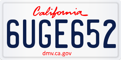 CA license plate 6UGE652