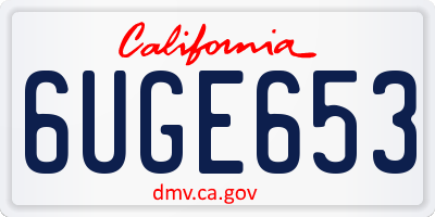 CA license plate 6UGE653