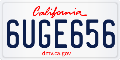 CA license plate 6UGE656