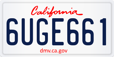 CA license plate 6UGE661