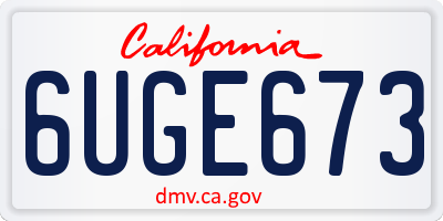 CA license plate 6UGE673