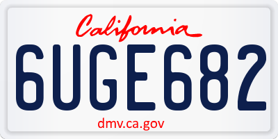 CA license plate 6UGE682
