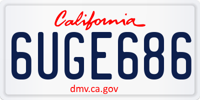 CA license plate 6UGE686