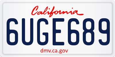 CA license plate 6UGE689