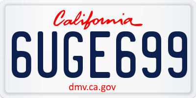 CA license plate 6UGE699