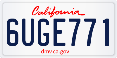 CA license plate 6UGE771