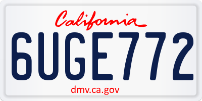 CA license plate 6UGE772