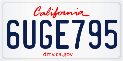 CA license plate 6UGE795