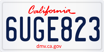 CA license plate 6UGE823