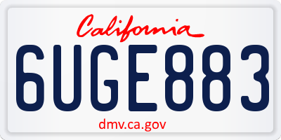 CA license plate 6UGE883