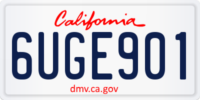 CA license plate 6UGE901