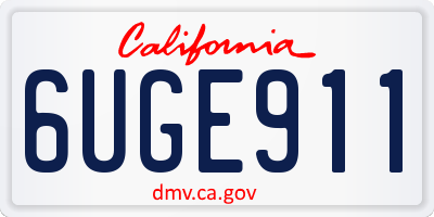 CA license plate 6UGE911