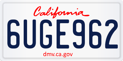 CA license plate 6UGE962