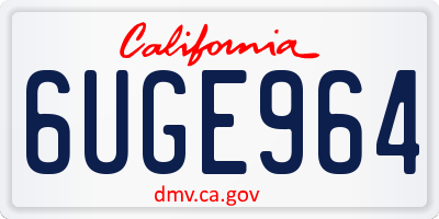CA license plate 6UGE964