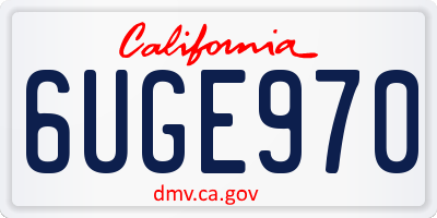 CA license plate 6UGE970