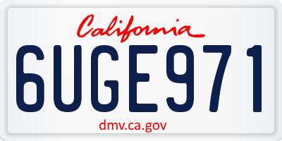 CA license plate 6UGE971